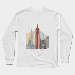 Atlanta skyline poster Long Sleeve T-Shirt